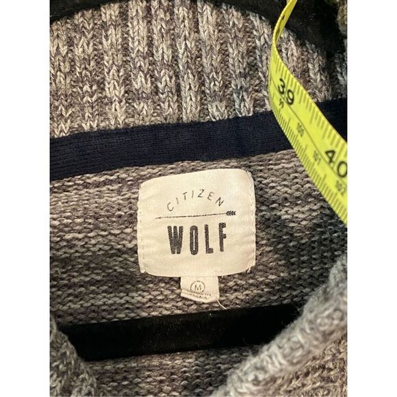 Citizen WOLF Shawl Neck Gray Cardigan Men’s Size Medium - Picture 2 of 15